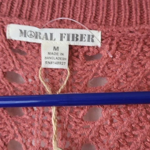Moral Fiber Boho Cardigan Size Medium Rose - Picture 4 of 7